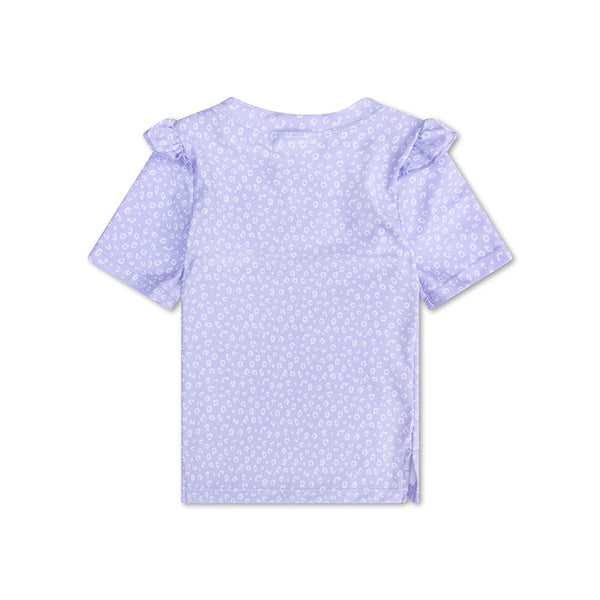Swimming T-Shirt - Short Sleeve - Lila - Leopard