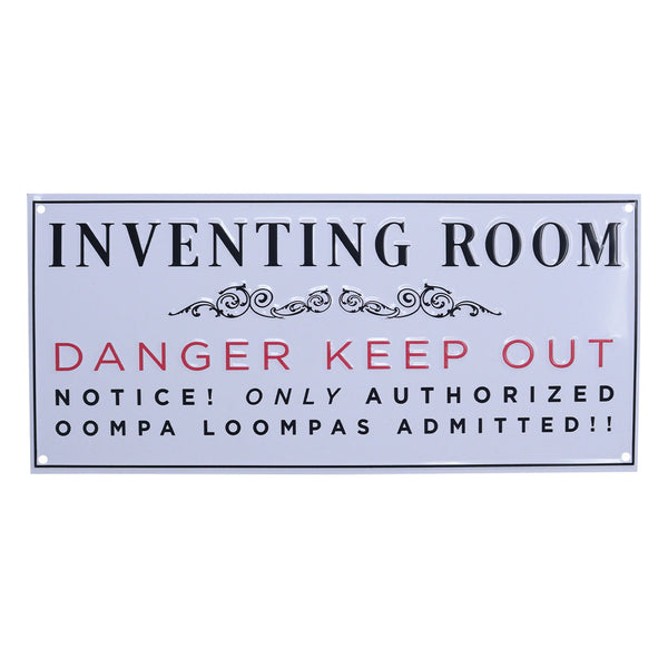 Plaque métal Willy Wonka - Inventing Room