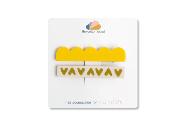 Set mit 2 Haarspangen Maxi Lemon