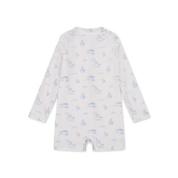 UV Swimsuit Boys - Beige/Blue - Seas The Day