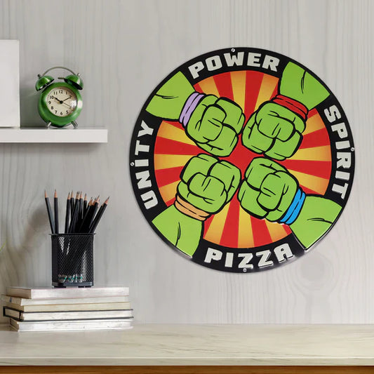 Plaque en Métal Tortues Ninja - Pizza Power