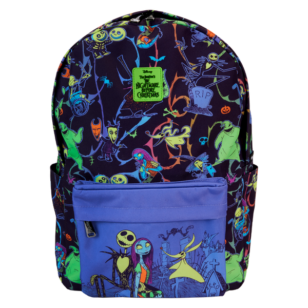 The Nightmare Before Christmas Backpack - Neon Glow All-Over Print Nylon