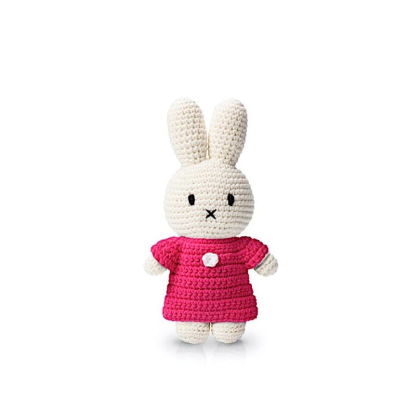 Peluche en Crochet Lapin Miffy - Robe Classique - Framboise