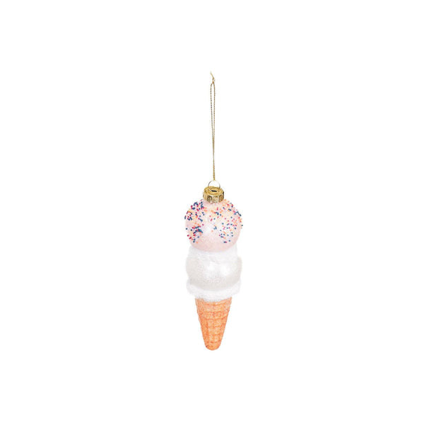 Christmas Ball Ice Cream Cone Vanilla Strawberry