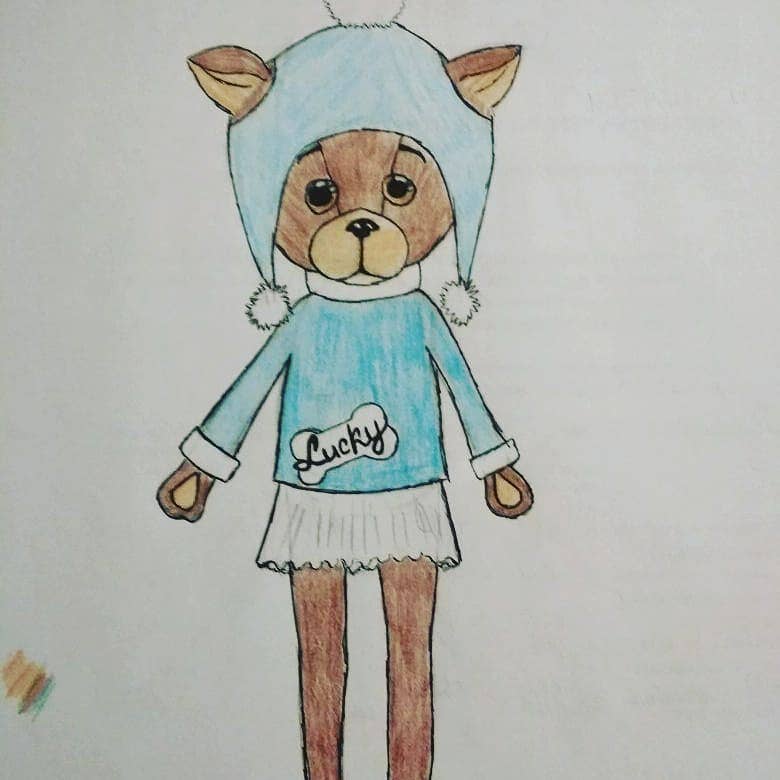 Lucky Kiki Dog Doll: Tender Gaze - 38cm