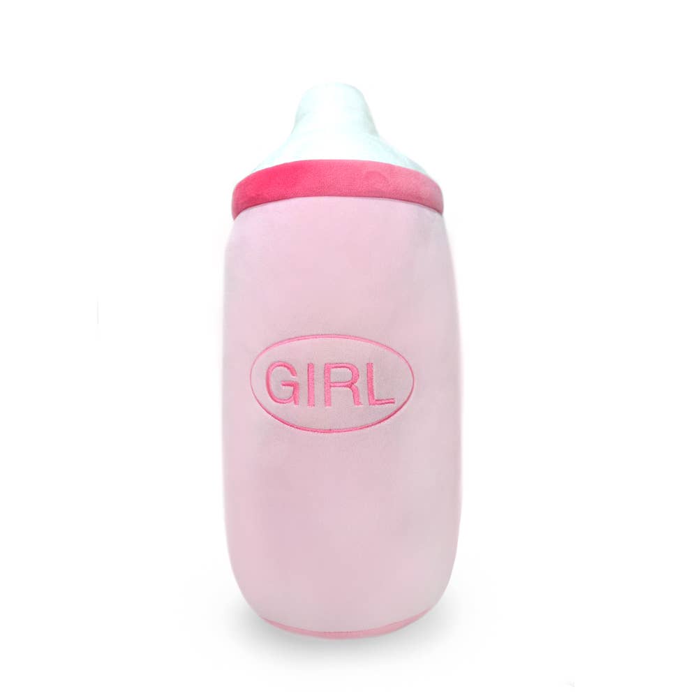 Pink Baby Bottle Decorative Cushion for Girls