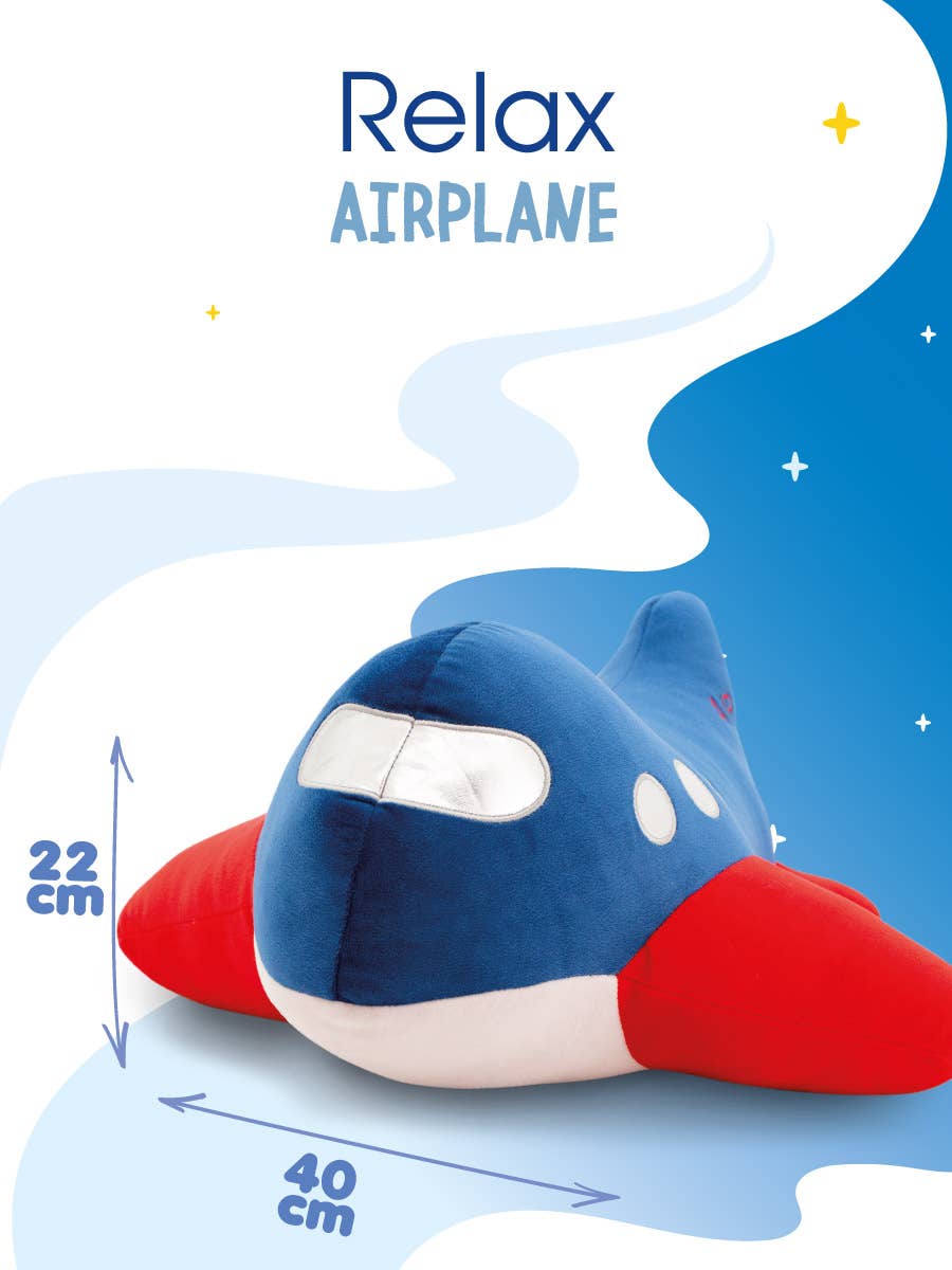 Airplane plush cushion 40 cm