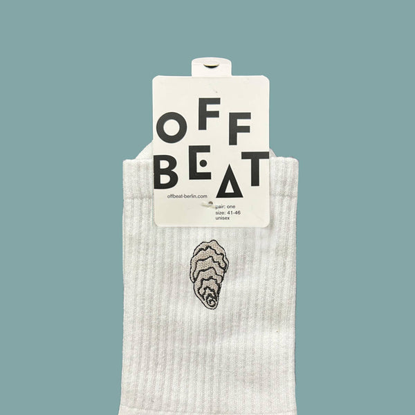 Oyster embroidered socks