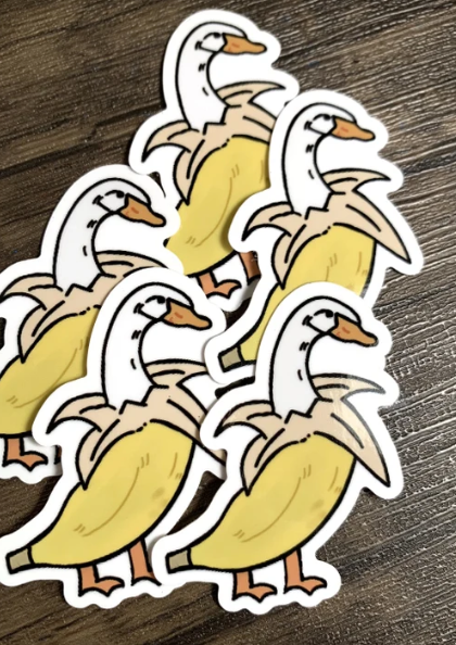 Banana Duck Sticker