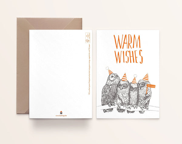 Carte d'Anniversaire Hiboux