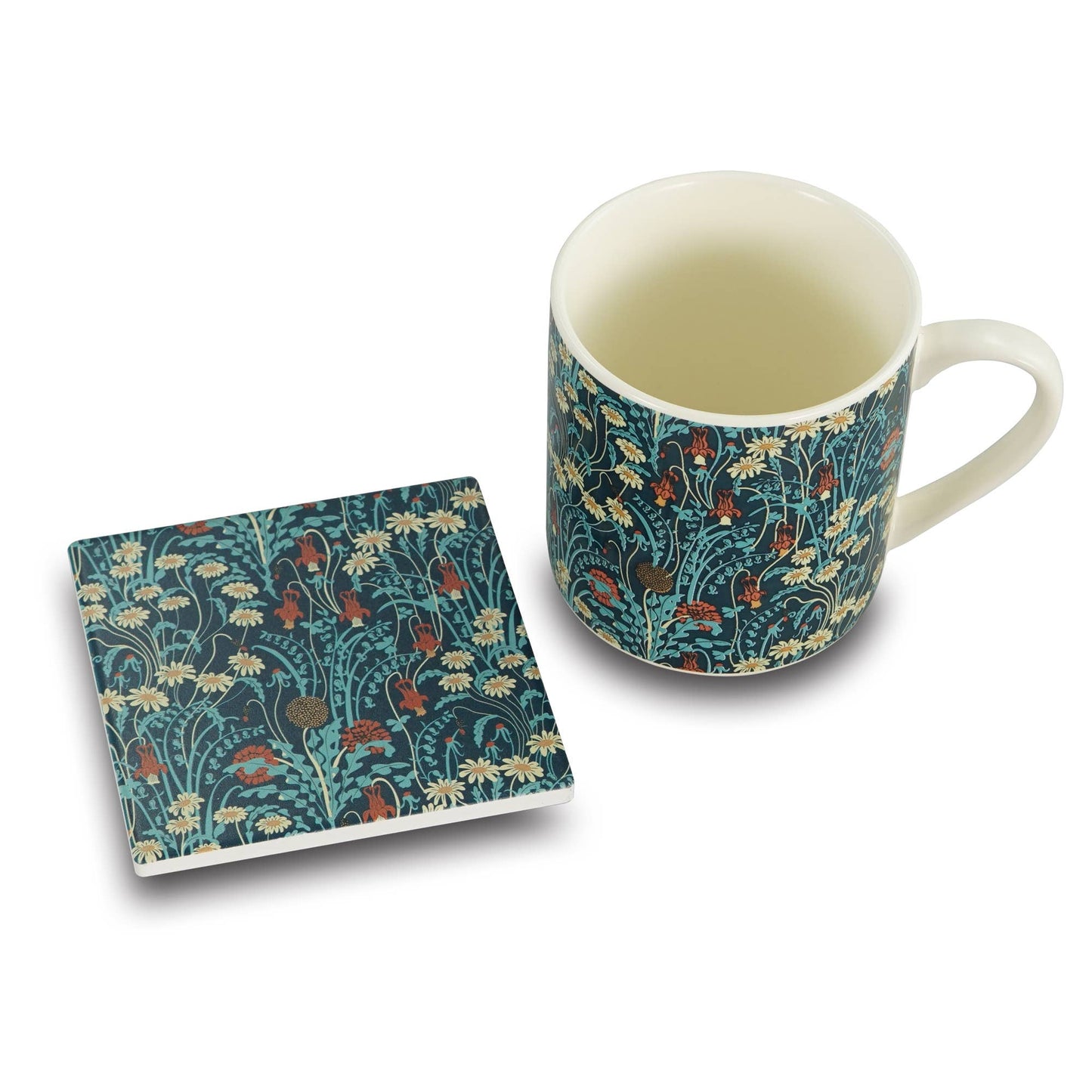 Simple ceramic coaster - ACS Walter Crane (Meadow Flowers)