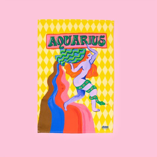 Aquarius Zodiac Dishcloth