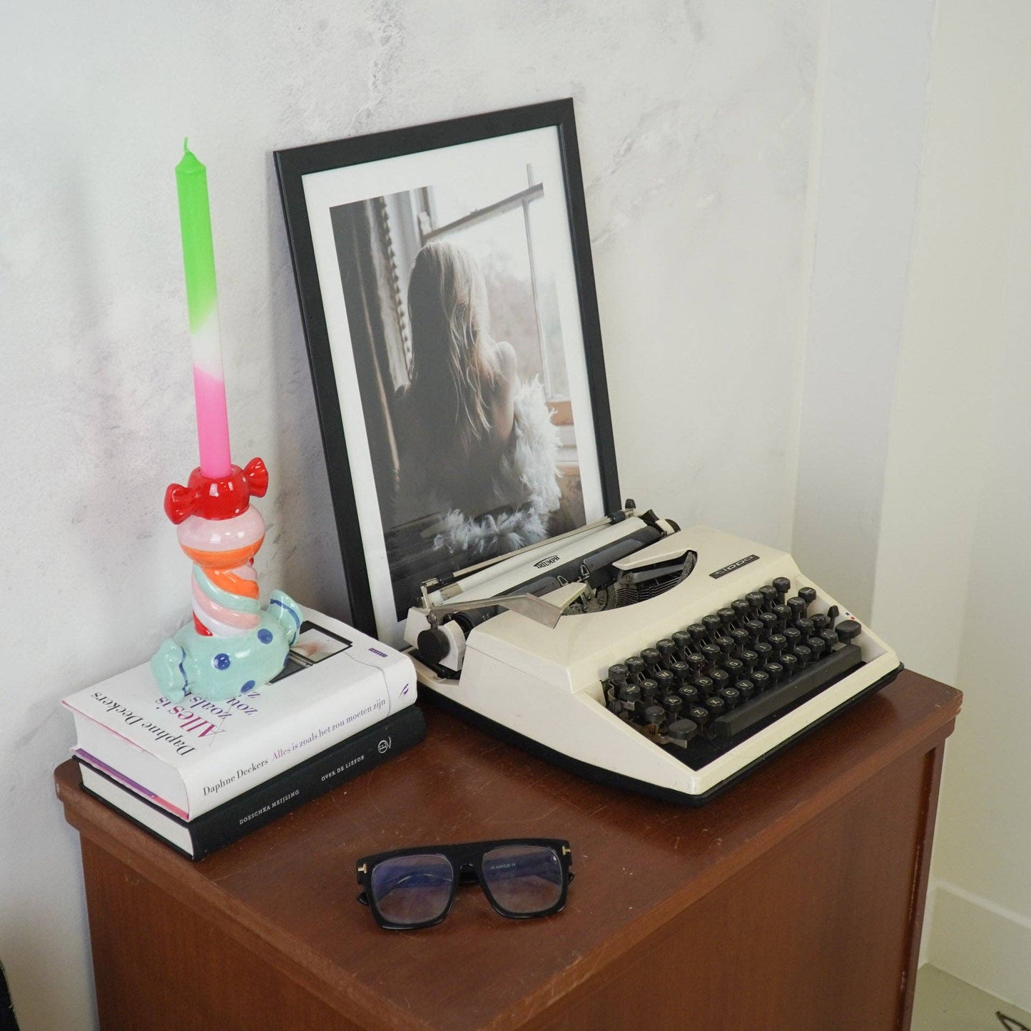 Bougeoir - Bonbon Toffee Agrafé - Multicolore - 13x7x20cm