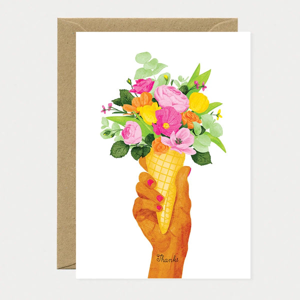 Thanks Ice cream flowers - Greeting card