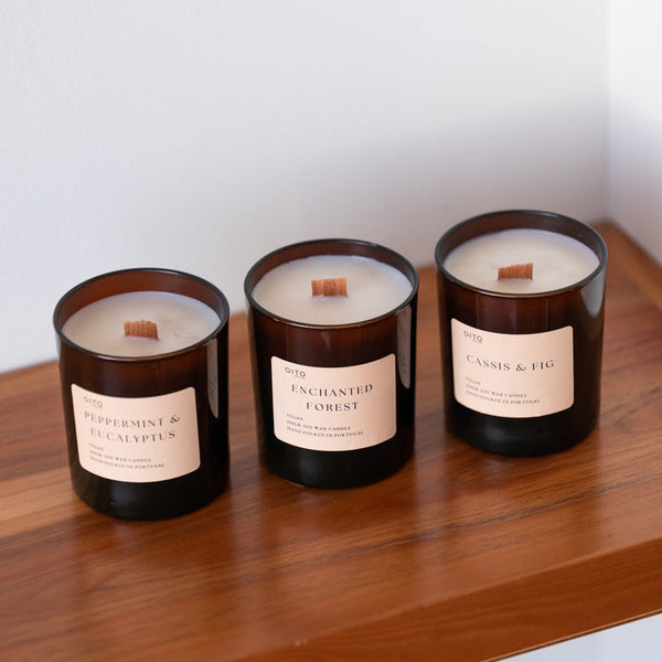 Bougie Menthe poivrée & Eucalyptus – 50 h – Oito.Atelier – vue 2