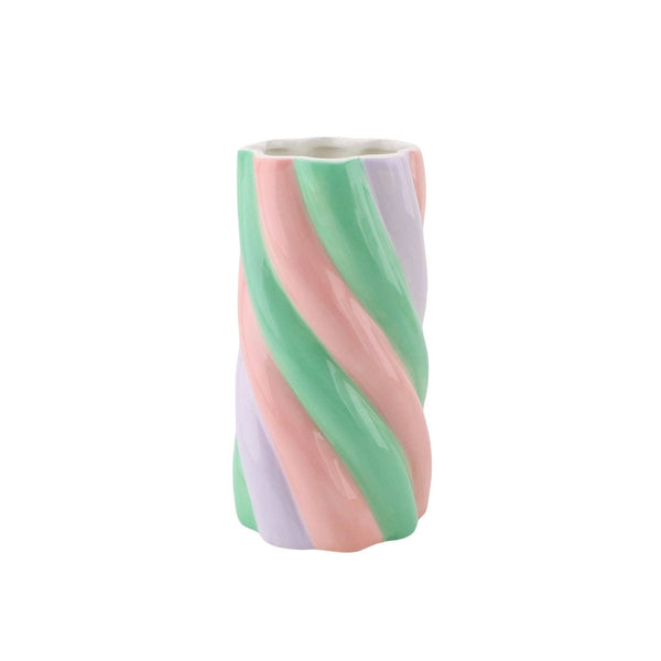 Vase - Marshmallow - Pink/Mint/Lilac - 10.5x10.5x20cm