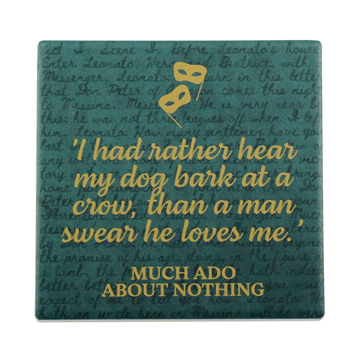 Sottobicchiere in ceramica unico - Shakespeare (Molto rumore per nulla)