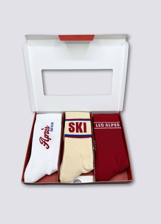 3-Pack Socks "APRÈS-SKI, SKI, LES ALPES"