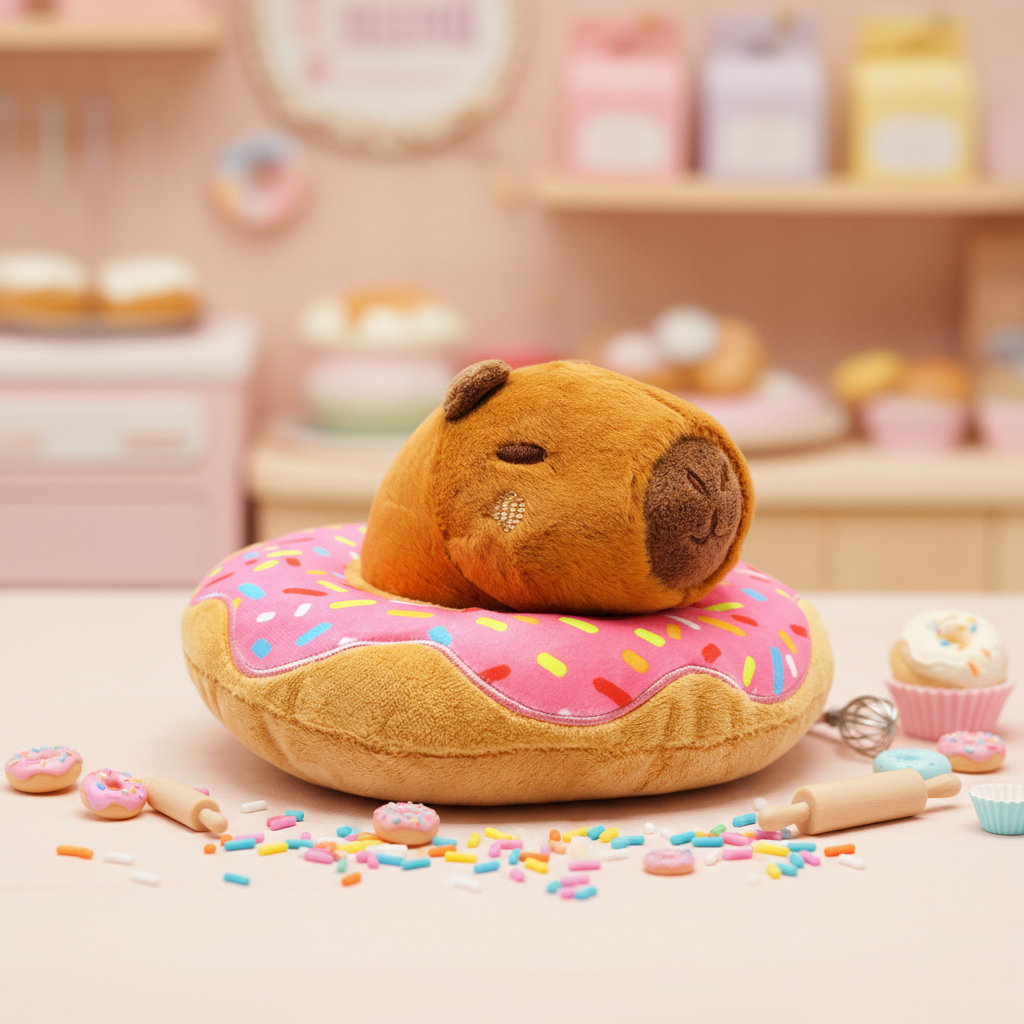 Capybara Donut Plush Toy