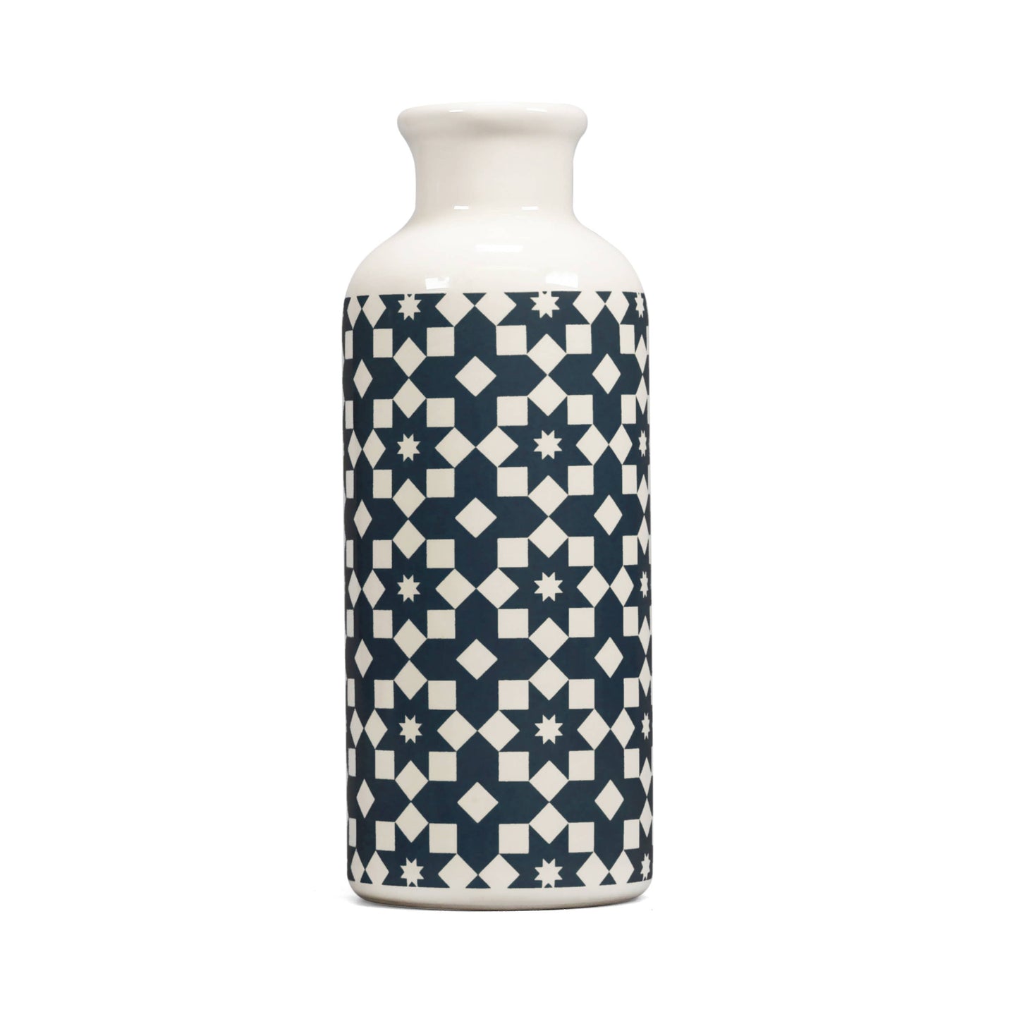 Ceramic vase, designer, dark blue, grey