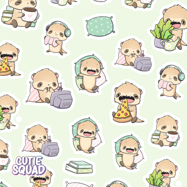 Planches d'autocollants Suricate Chilling