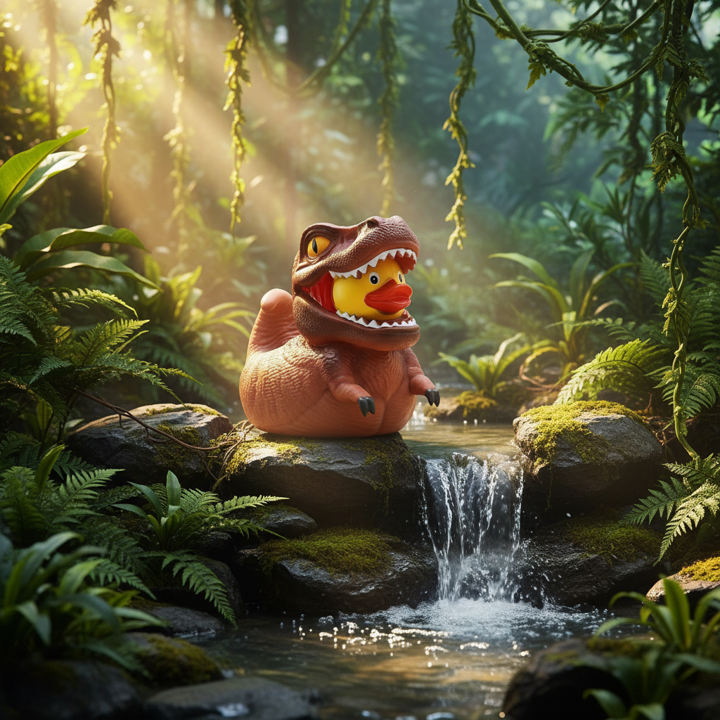Brown T-Rex Dinosaur Duck