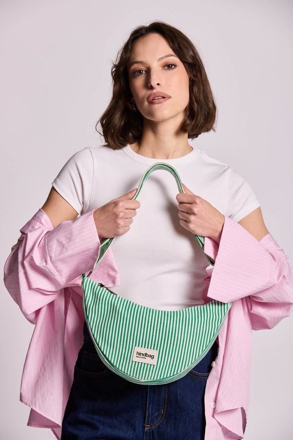 Andrea Striped Green Fanny Pack