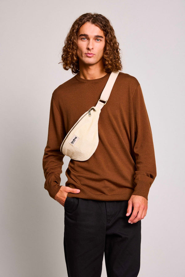 Olivia Velvet Fanny Pack - Beige