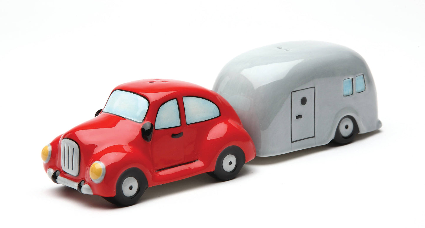 Ceramic Salt and Pepper Shaker Set for Car and Trailer 8626