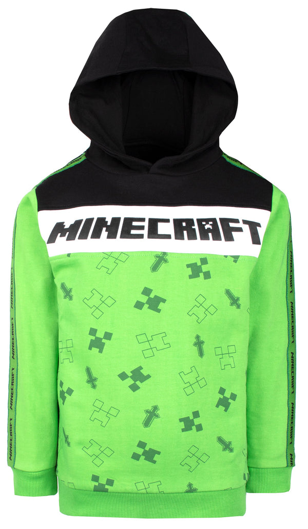 Sweat à capuche Minecraft – vert / noir