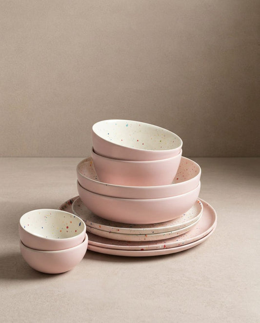 Breeze Party In Stoneware Pasta Plate 21cm Pink