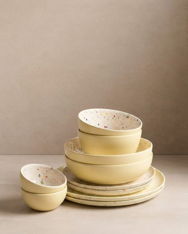 Breeze Party Duo Stoneware 10 Piece Set Yellow