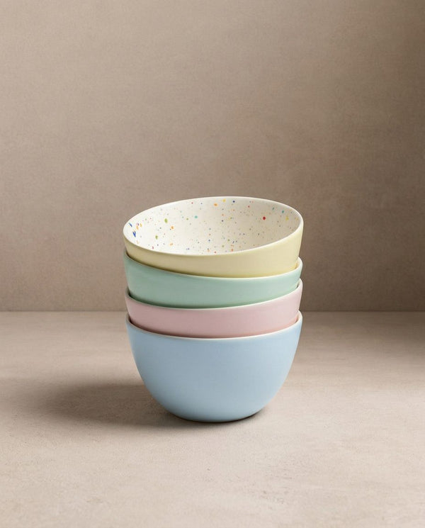 Breeze Party Stoneware Bowl 16cm 4-Piece Set Mixed Colors