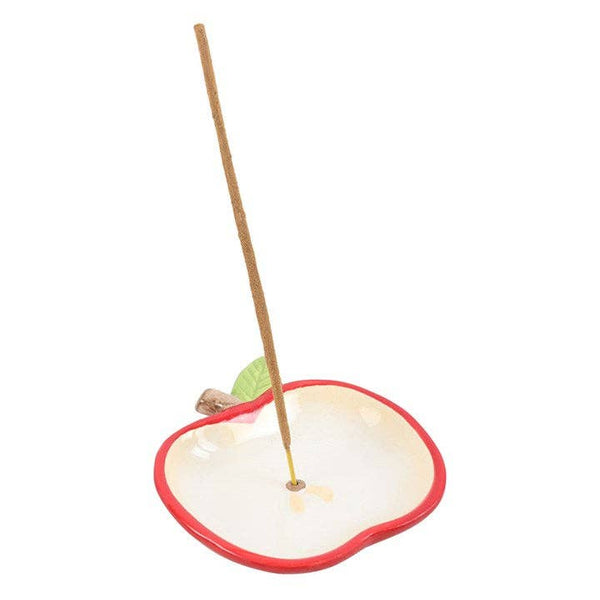 Apple-shaped ceramic incense holder