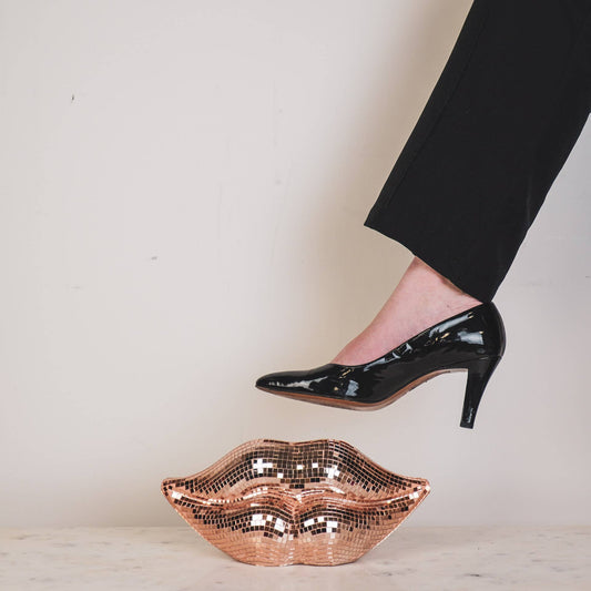 Ornament - Disco Lip - Glass - Rose Gold - 29x10x13.5cm