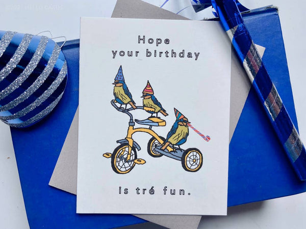 "Very Fun" Birthday Card with Birds