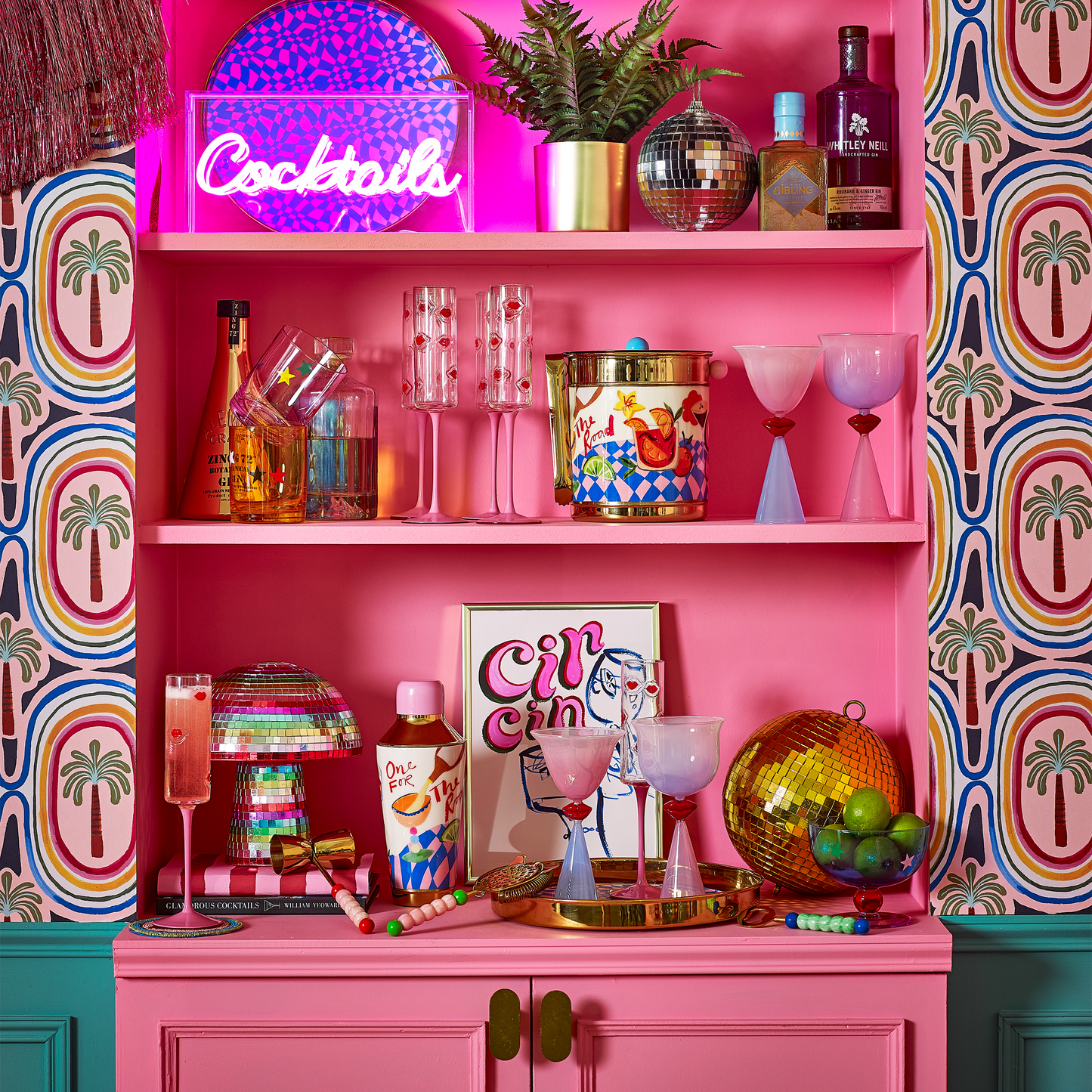 Verres à vin teintés lèvres - Ensemble de 2