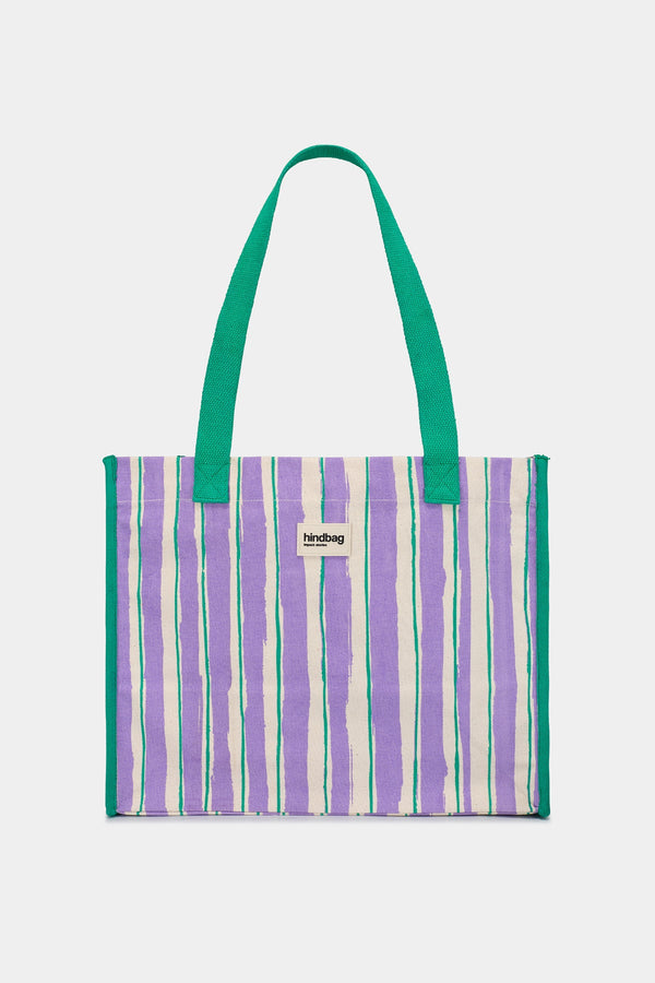 Claude Striped Green and Parma Tote Bag