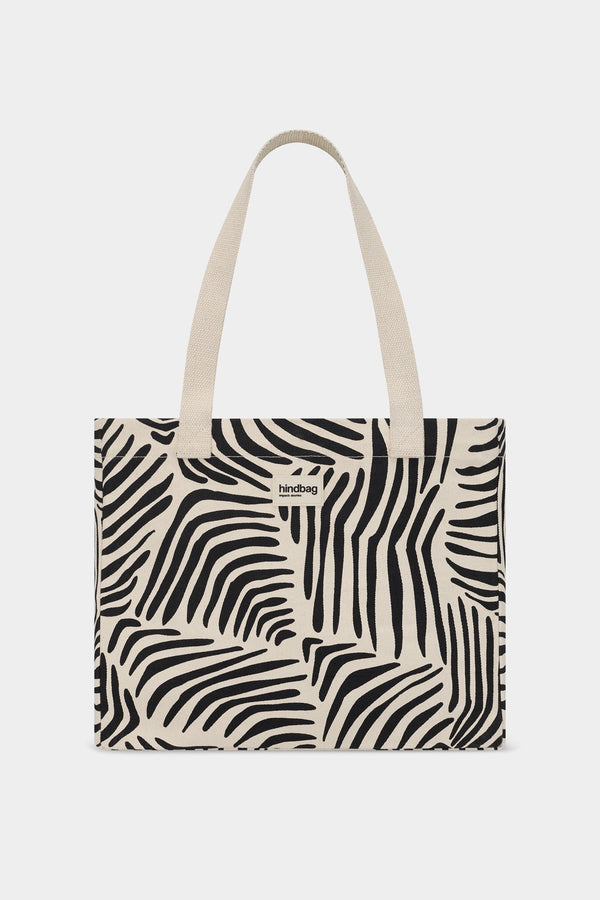 Sac cabas Claude Zèbre écru