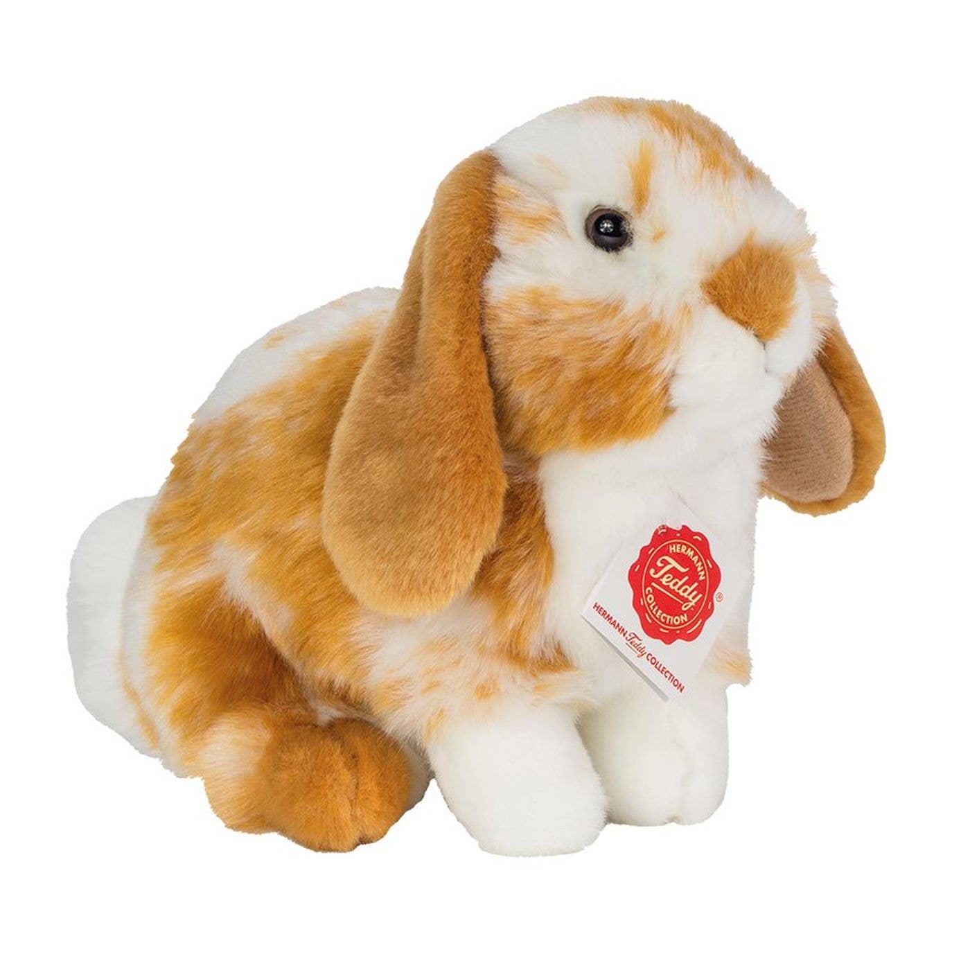 Peluche Lapin belier assis marron clair/blanc