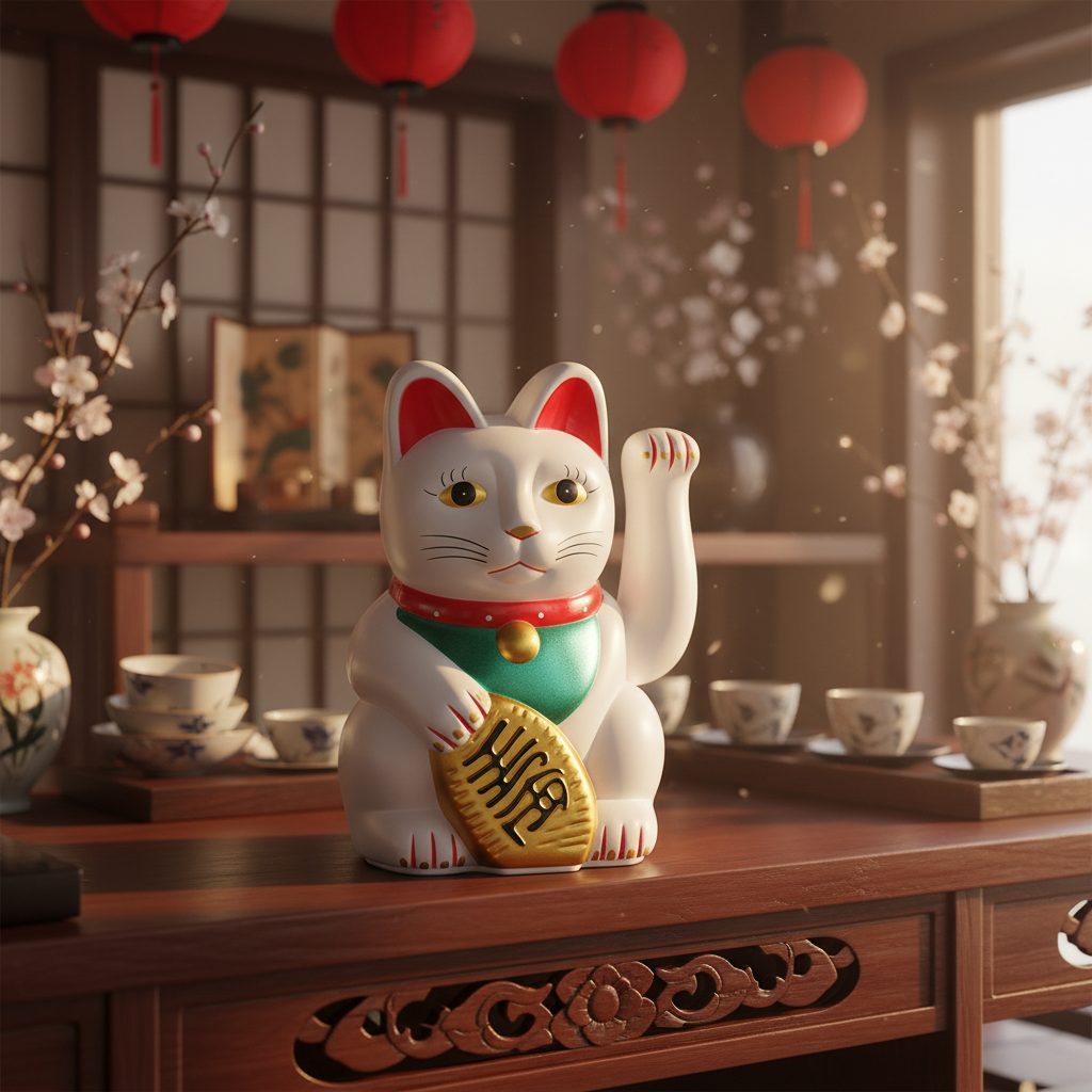 Classic White Lucky Cat