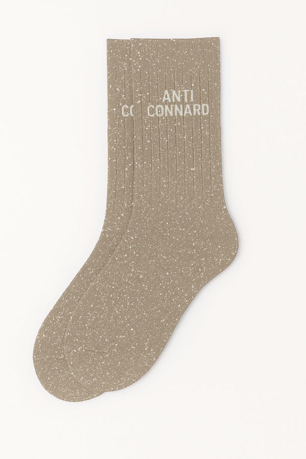 "Anti-Asshole" Glitter Message Socks - Beige