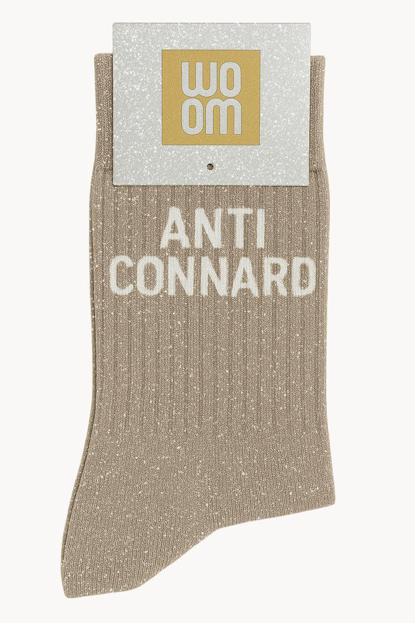 "Anti-Asshole" Glitter Message Socks - Beige
