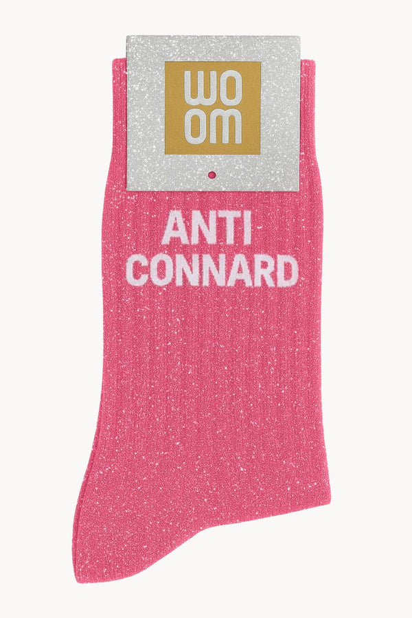 "Anti-Asshole" Message Glitter Socks - Bubblegum Pink