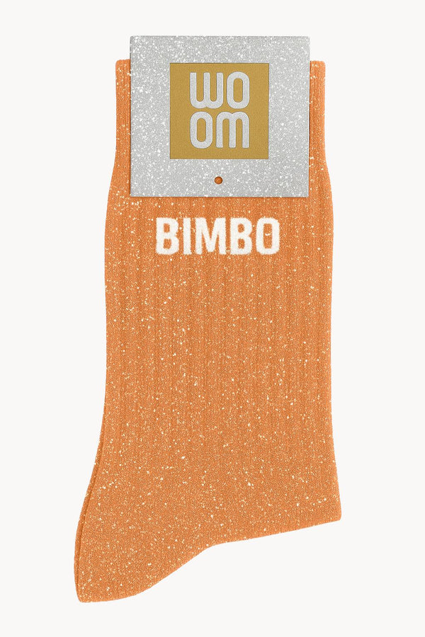 "Bimbo" Sequin Message Socks - Orange