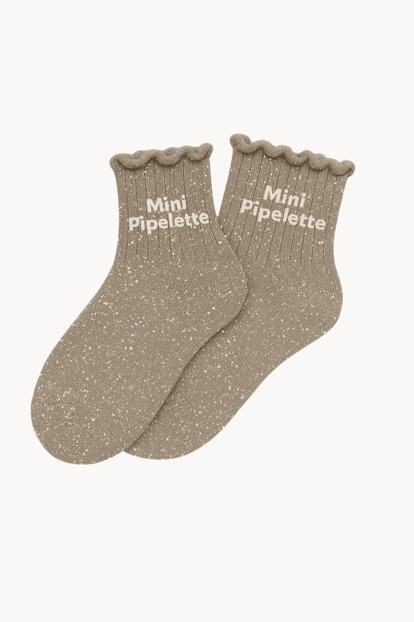 "Mini Pipelette" Children's Glitter Socks - Beige