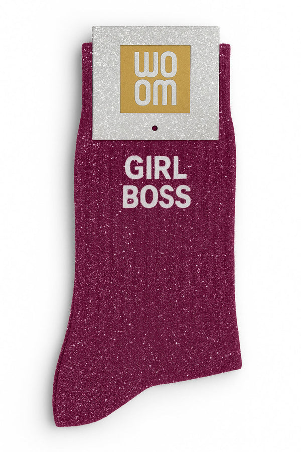 "Girl Boss" Glitter Socks - Purple