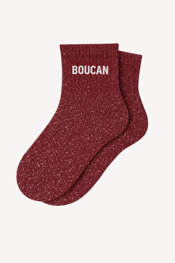 "BOUCAN" Glitter Short Socks - Cherry Pop