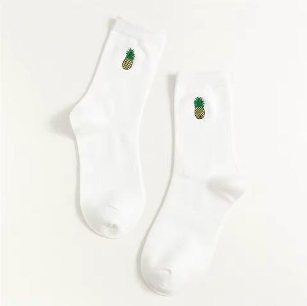 chaussettes ananas brodee