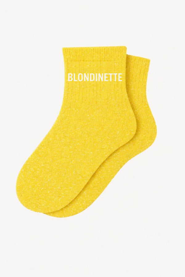 "BLONDINETTE" Short Glitter Socks - Yellow
